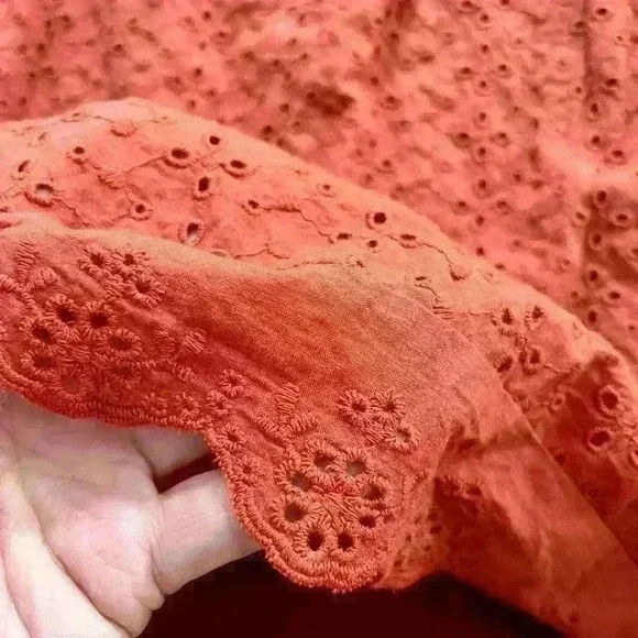 KNOX ROSE - Burnt Red Eyelet Sleeveless Sundress. XS - Picture 4 of 9